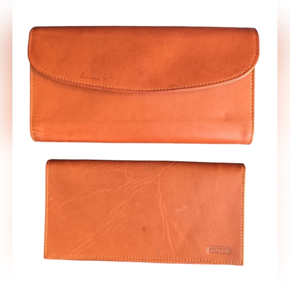 EUC Vintage Coach Combination Wallet Checkbook No. 4730 British Tan - Picture 1 of 16
